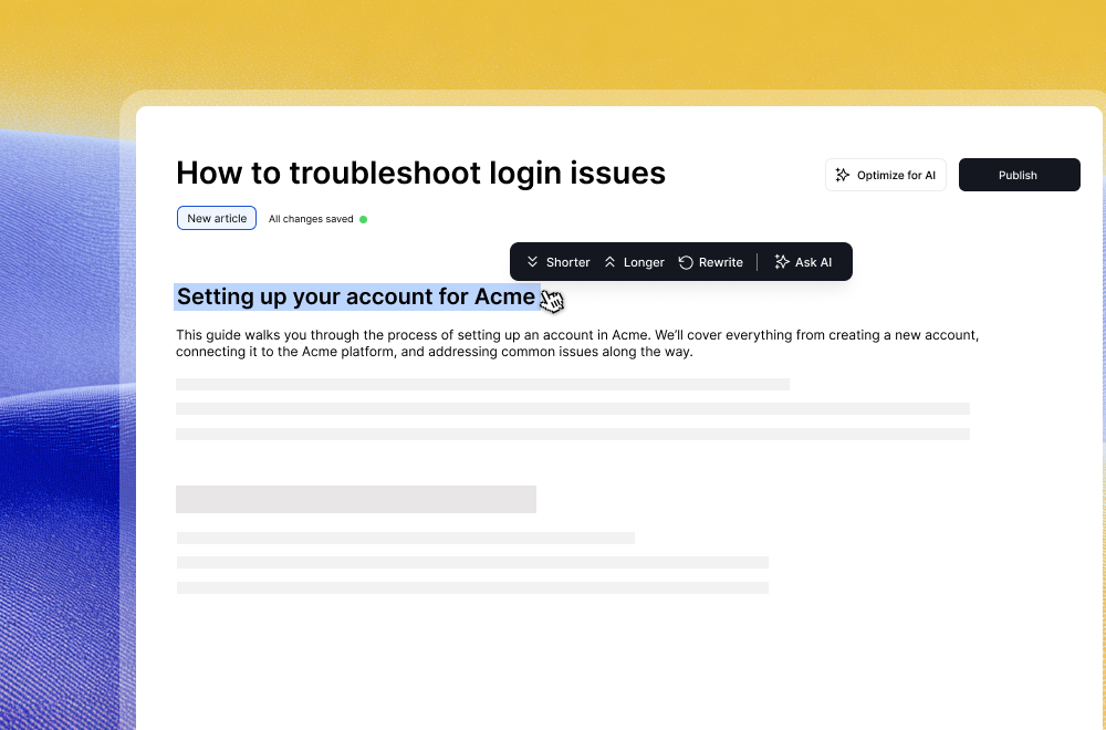 Automatically generate help docs to improve knowledge gaps interface